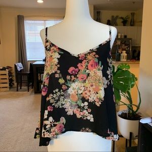 Beautiful Floral Crop Top with Adjustable Straps